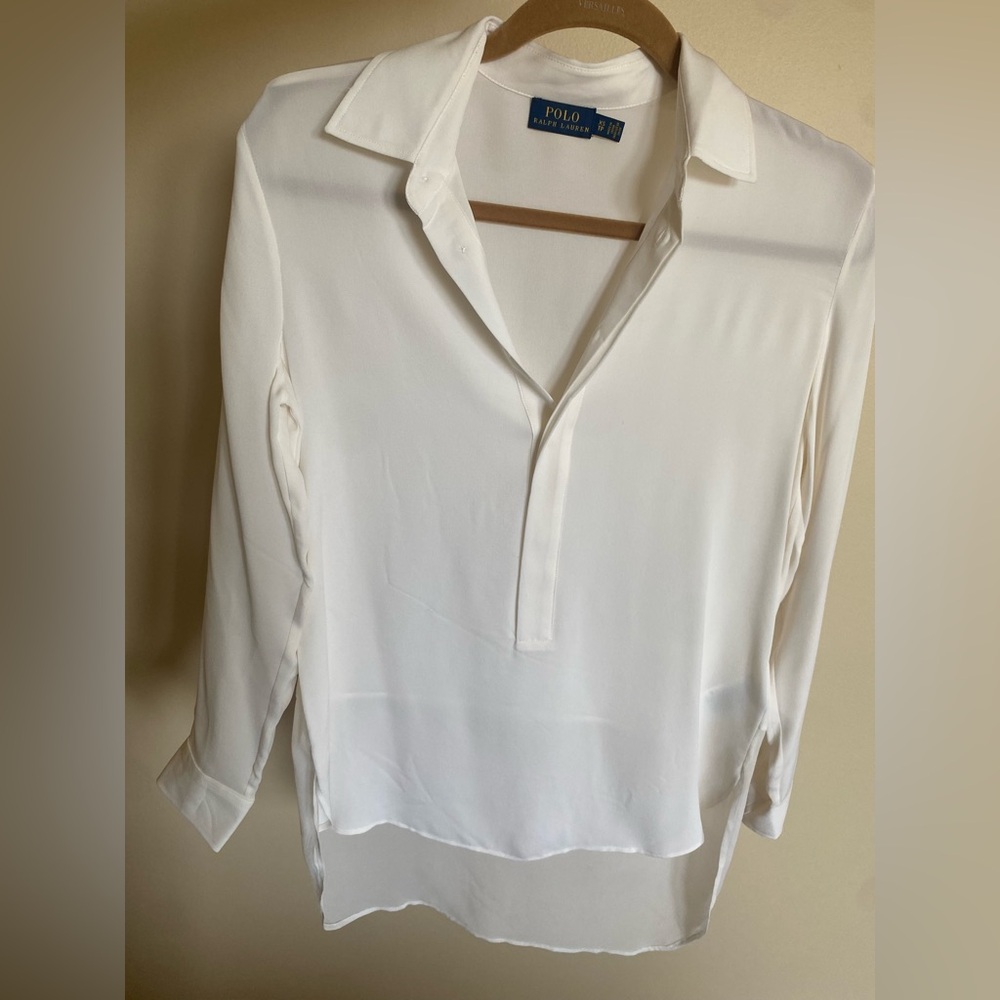 Polo RL White Sheer XS Top - New Without Tags